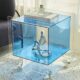 SKAF-199-2 Custom Color Acrylic Nightstand, Square Coffee Table, Storage Side Table