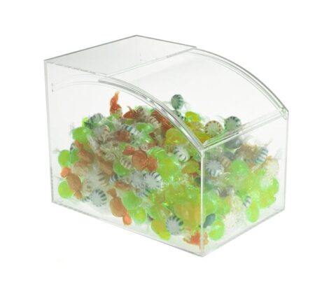 Custom Sliding Lid Clear Acrylic Bulk Food Candy Dispenser Bin