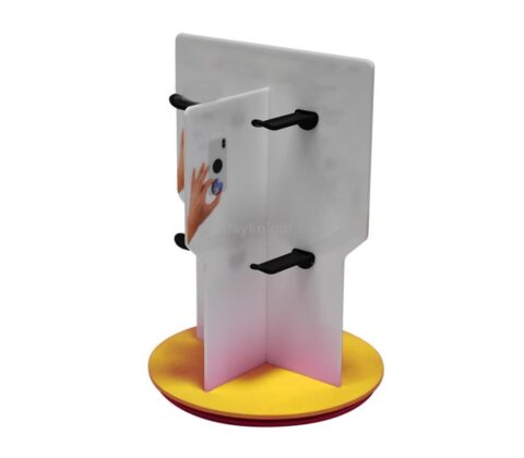 Custom Countertop Acrylic Display with Hooks Spinner Rack