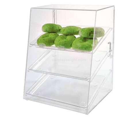 Custom Large Acrylic 3 Tray Bakery Display Showcase