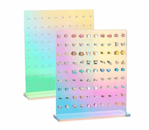 Custom Rainbow Iridescent Color Acrylic Earring Stand Holder